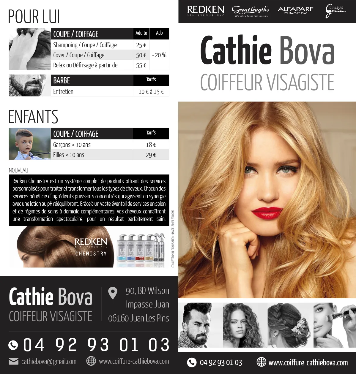 Support de communication - Cathie Bova créé par e-Link Multimédia - création de sites web à Antibes