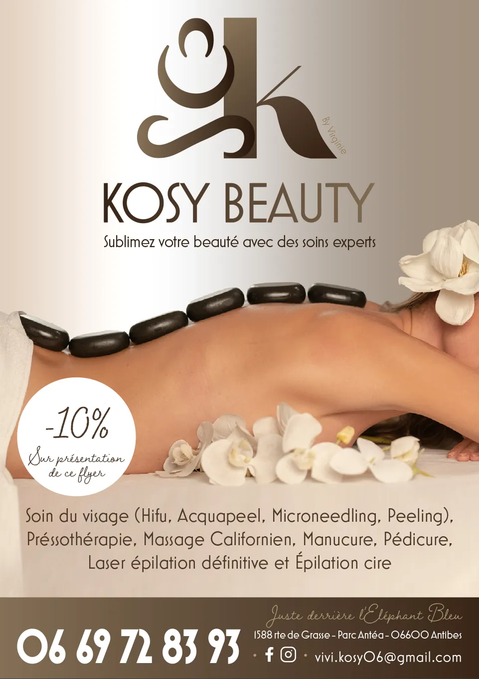 Support de communication - KosyBeauty créé par e-Link Multimédia - création de sites web à Antibes