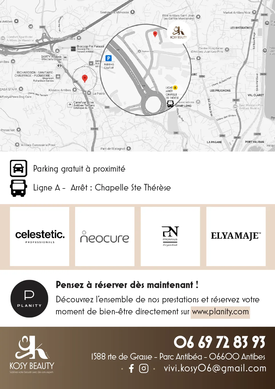 Support de communication - KosyBeauty créé par e-Link Multimédia - création de sites web à Antibes