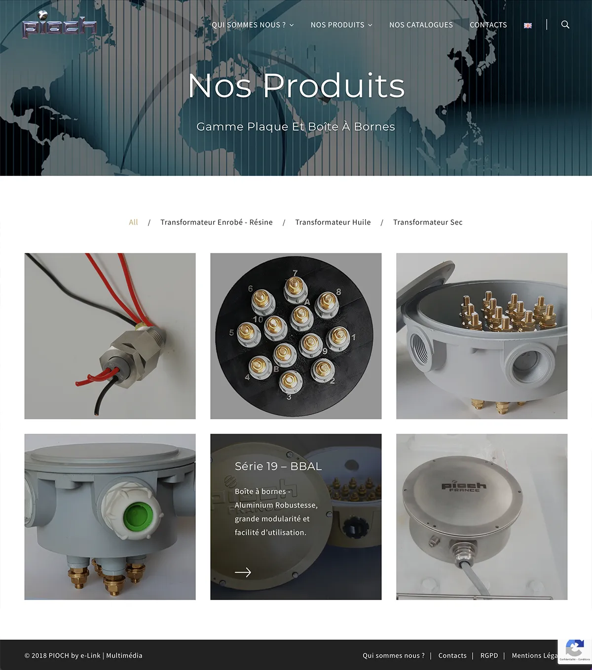 Site vitrine - Pioch, catalogue de produits en ligne - e-Link Multimédia - création de sites web à Antibes