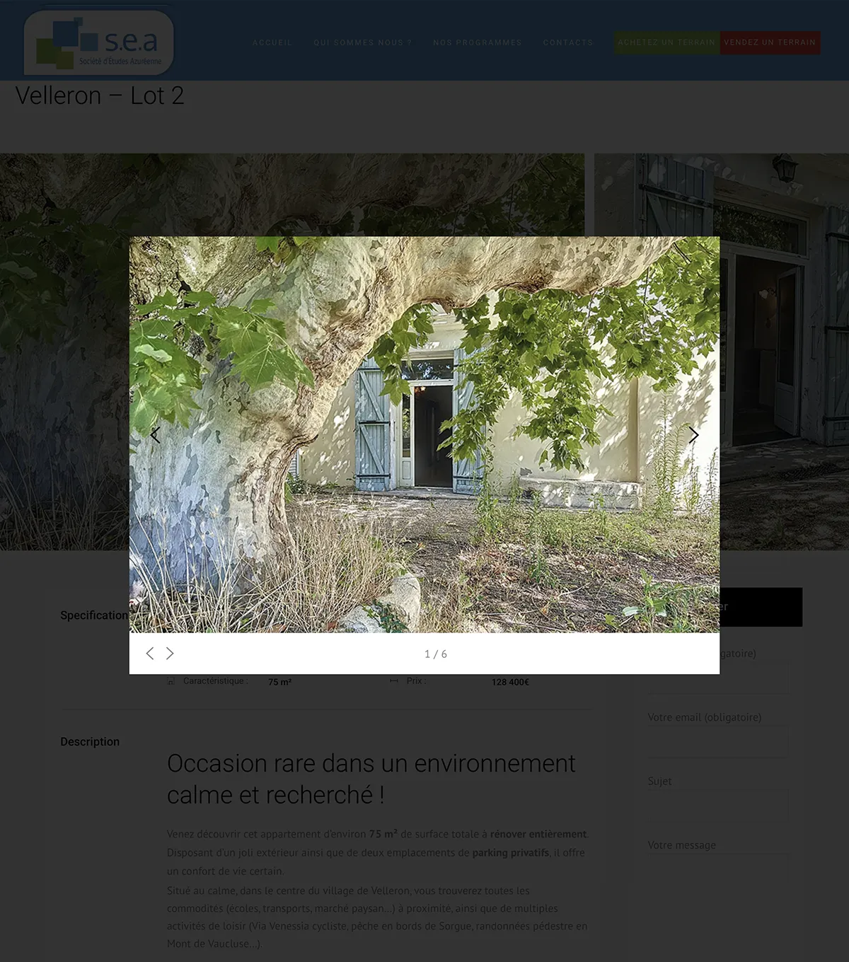 Site vitrine - Sea Sud Foncier - Société d'études Azuréenne - e-Link Multimédia - création de sites web à Antibes