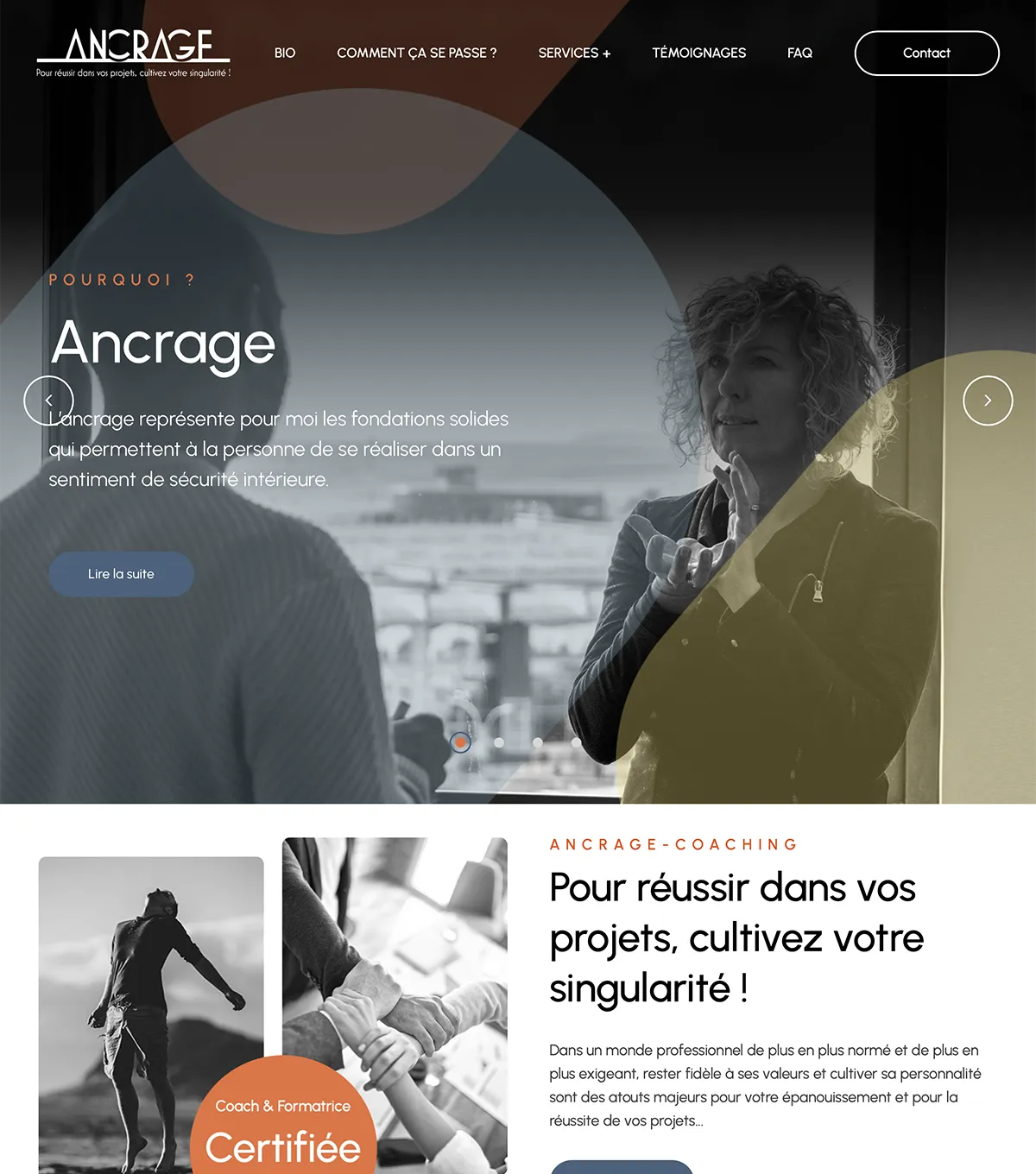 Site vitrine - Ancrage - e-Link Multimédia - Web design, création de sites web à Antibes
