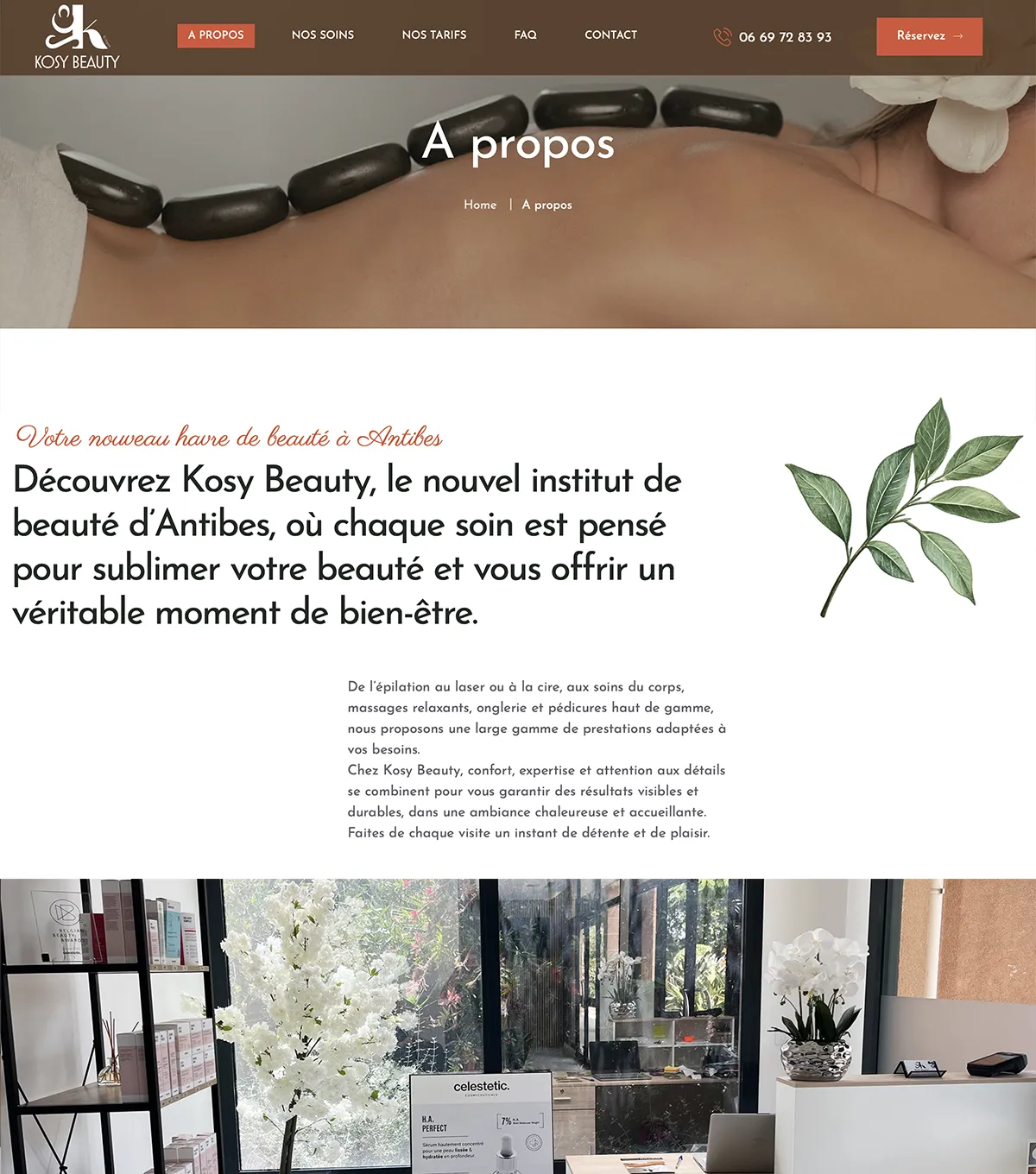 Site-web : Kosy Beauty - e-Link Multimédia - site vitrine - Web design, création de sites web à Antibes