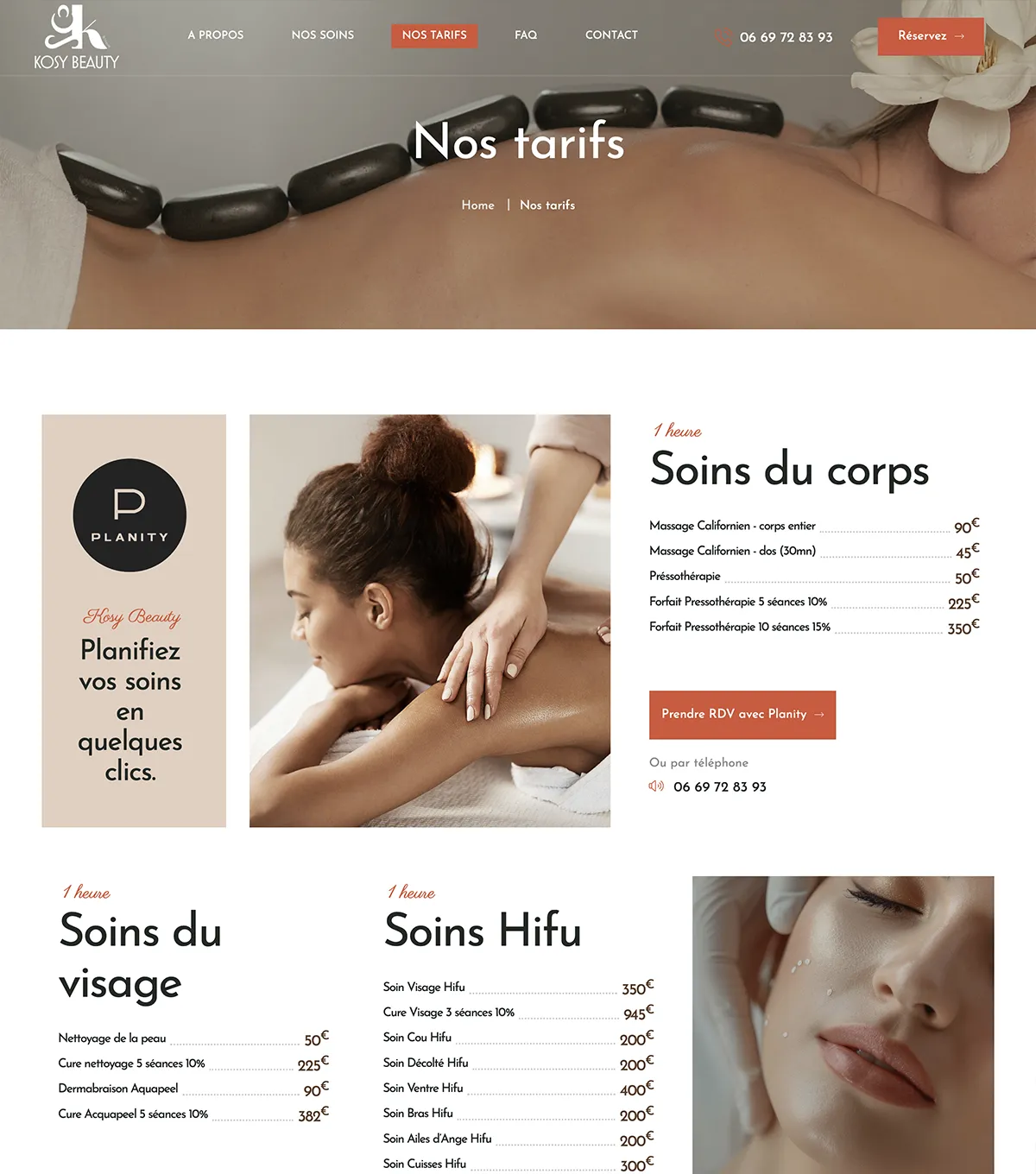 Site-web : Kosy Beauty - e-Link Multimédia - site vitrine - Web design, création de sites web à Antibes