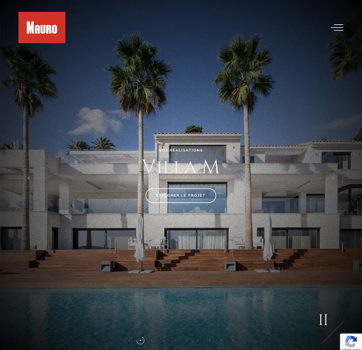 Site vitrine - Mauro & associés, réalisation de villa de luxe - créé par e-Link Multimédia création de sites web à Antibes