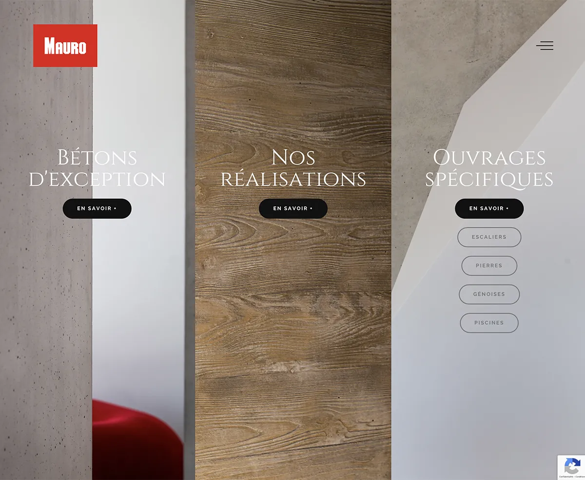 Site vitrine - Mauro & associés, réalisation de villa de luxe - créé par e-Link Multimédia création de sites web à Antibes