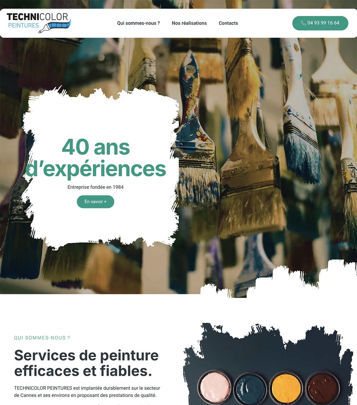 Site web - Technicolor Peintures - e-Link Multimédia - Web design, création de sites internet à Antibes