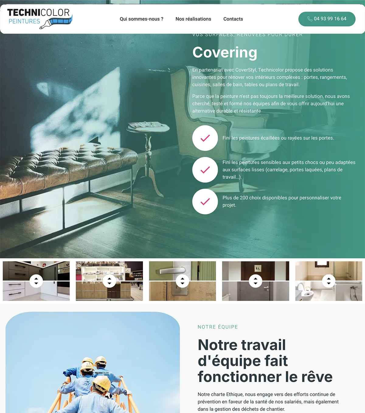 Web design - Technicolor Peintures - e-Link Multimédia - site internet, création de sites web à Antibes